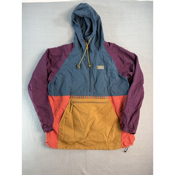 L.L. Bean Jackets & Blazers - L.L. Bean Anorak Jacket Womens L Multicolor Nylon Hooded 1/2 Zip 505301